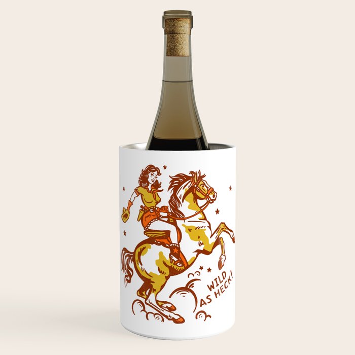 Funny Cowgirl On A Horse Wine Chiller Gallery Image 1