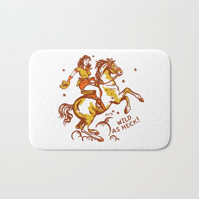 Funny Cowgirl On A Horse Bath Mat Gallery Image 1