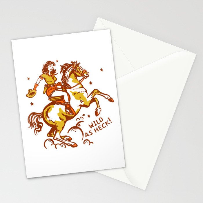Funny Cowgirl On A Horse Stationery Card Gallery Image 2