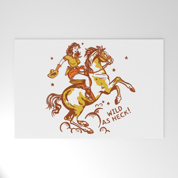 Funny Cowgirl On A Horse Welcome Mat Gallery Image 1