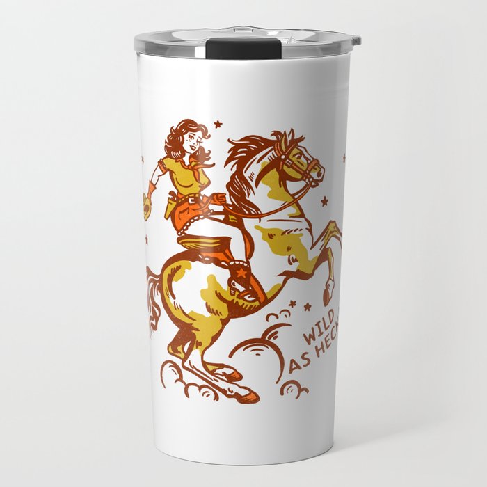 Funny Cowgirl On A Horse Travel Mug Gallery Image 1