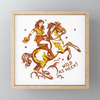 Funny Cowgirl On A Horse Mini Art Print Gallery Image 1