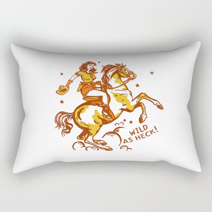 Funny Cowgirl On A Horse Rectangular Pillow Gallery Image 2