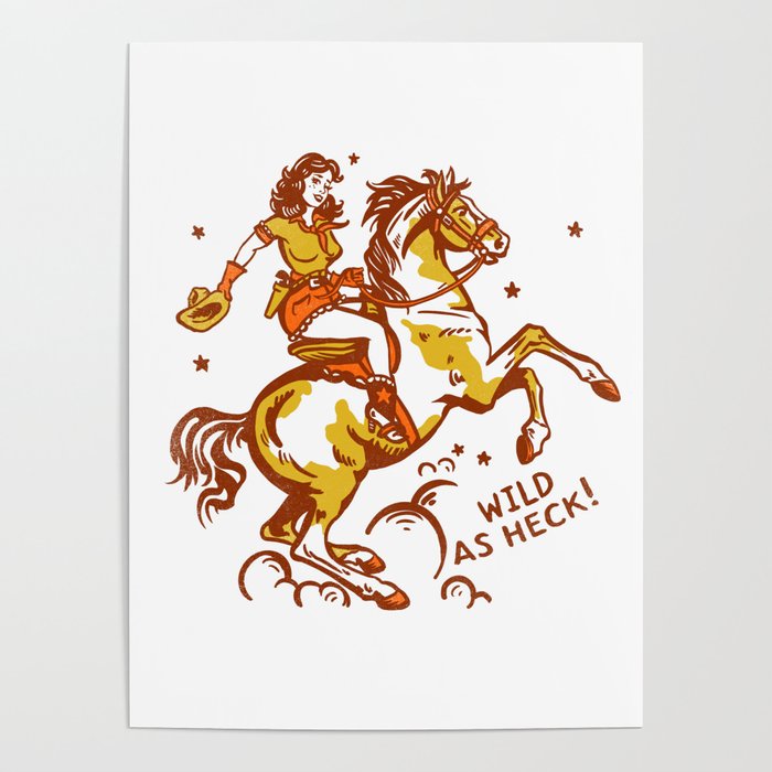 Funny Cowgirl On A Horse Poster Gallery Image 4