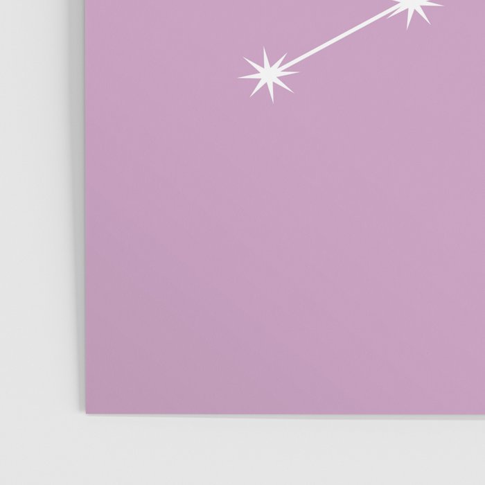 Virgo Zodiac Star Constellation Line Art Pastel Lilac Poster Gallery Image 3