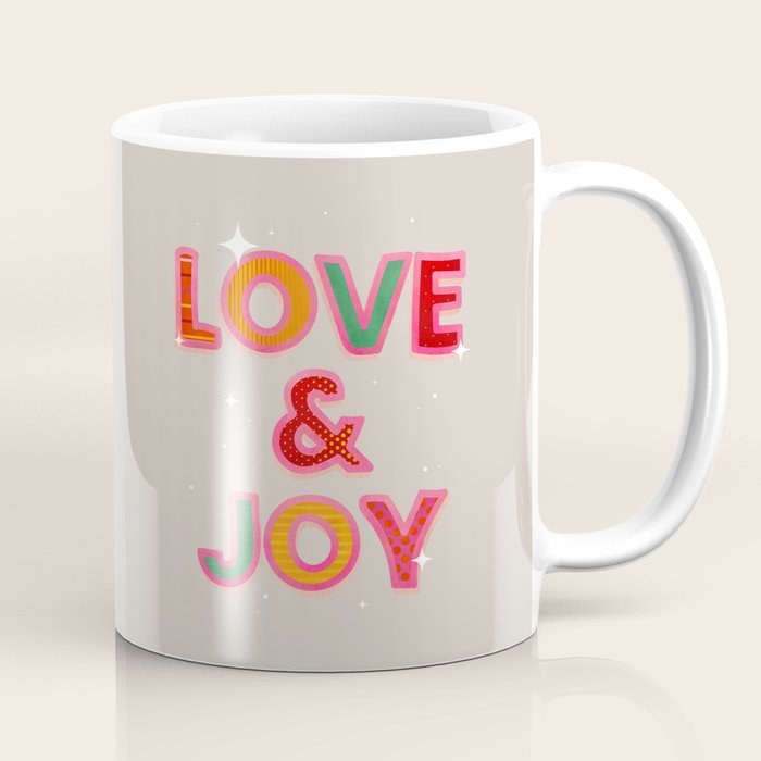 LOVE & JOY Festive Letters Coffee Mug Gallery Image 1