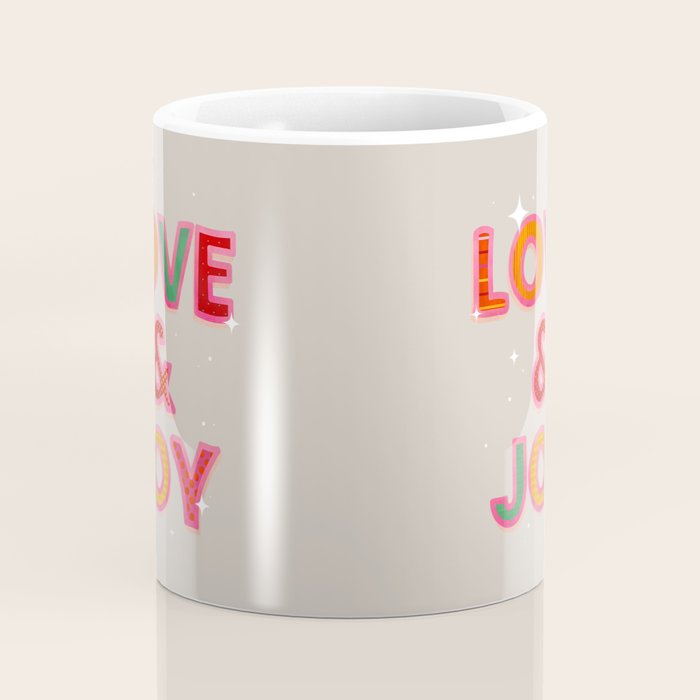LOVE & JOY Festive Letters Coffee Mug Gallery Image 4
