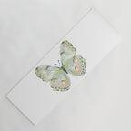 Exquisite Light Green Watercolour Butterfly Yoga Mat Gallery Image 1