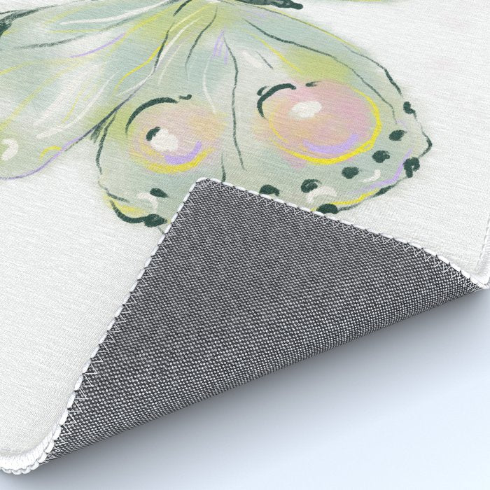Exquisite Light Green Watercolour Butterfly Rug Gallery Image 4