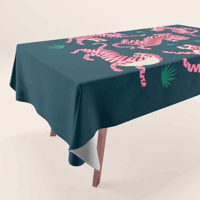 Night Race: Pink Tiger Edition Tablecloth Gallery Image 1