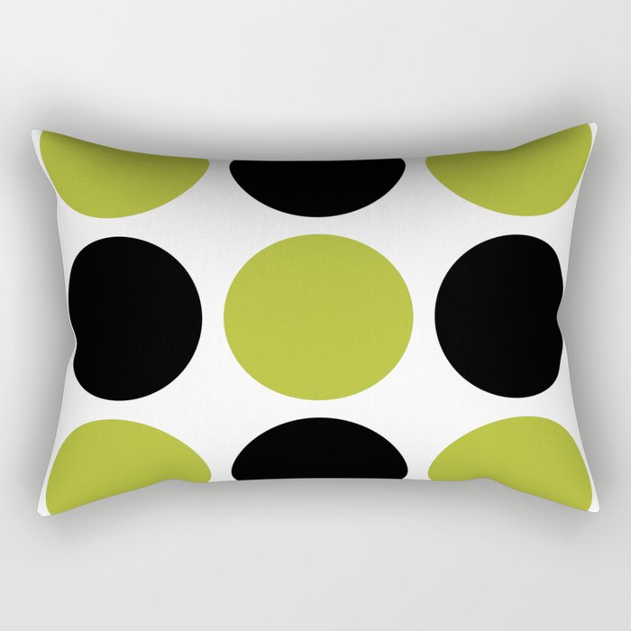 Mid Century Modern Scandinavian Decor Black and Chartreuse Rectangular Pillow Gallery Image 2