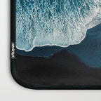 Wild Waves on a Black Beach in Iceland - Moody Aerial Photography Laptop Sleeve Gallery Image 3