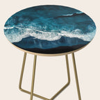 Wild Waves on a Black Beach in Iceland - Moody Aerial Photography Side Table Gallery Image 2