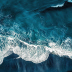 Wild Waves on a Black Beach in Iceland - Moody Aerial Photography Coffee Mug Gallery Image 2
