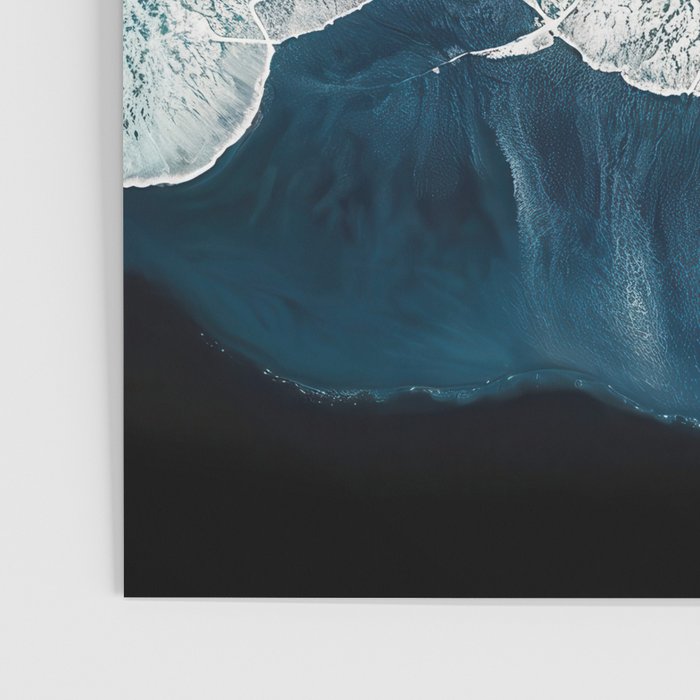 Wild Waves on a Black Beach in Iceland - Moody Aerial Photography Poster Gallery Image 3