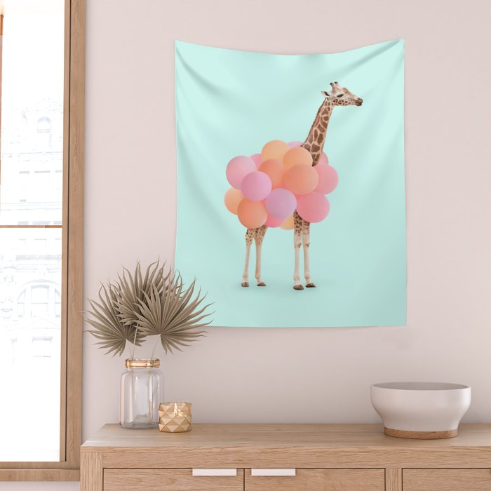 GIRAFFE PARTY Wall Tapestry Gallery Image 2