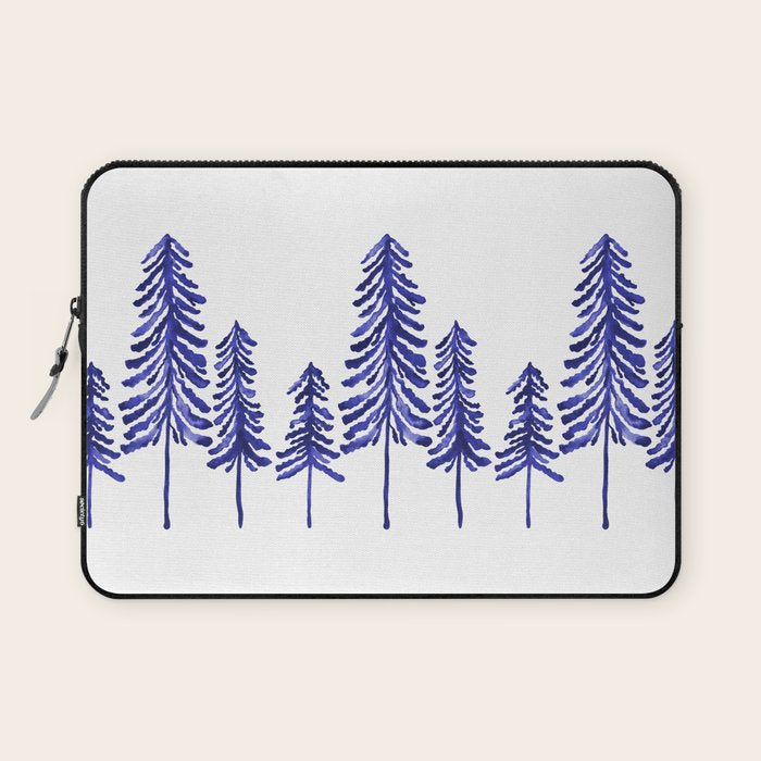 Pine Trees - Navy Laptop Sleeve Gallery Image 1