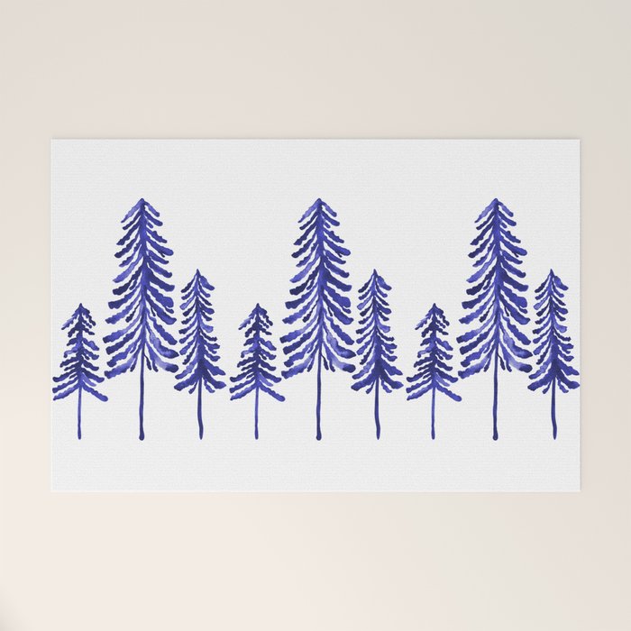 Pine Trees - Navy Welcome Mat Gallery Image 1