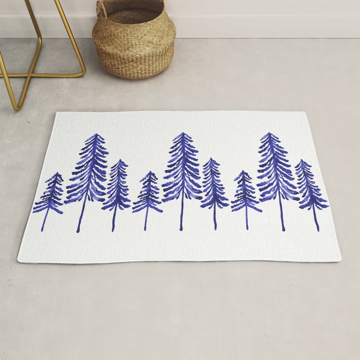 Pine Trees - Navy Rug Gallery Image 1