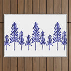 Pine Trees - Navy Outdoor Rug Gallery Image 1
