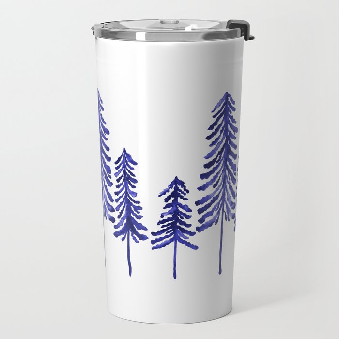 Pine Trees - Navy Travel Mug Gallery Image 2