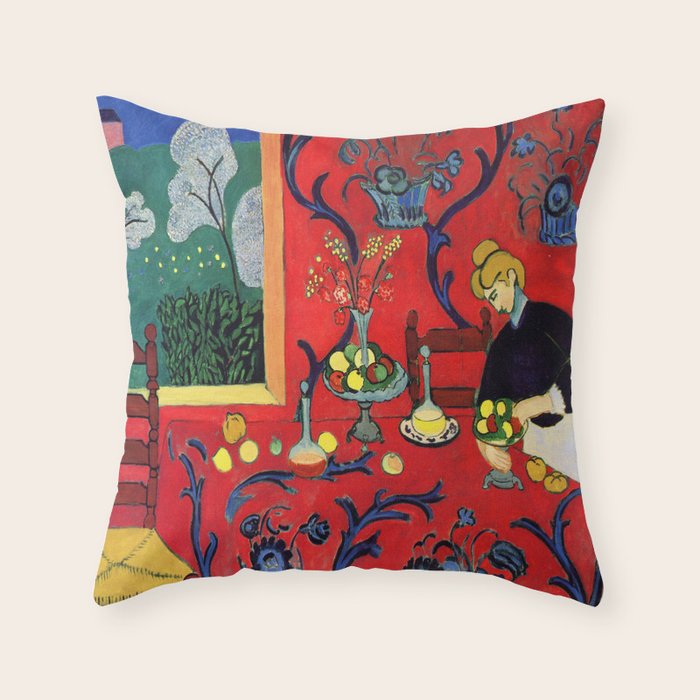 Henri Matisse Harmony in Red Throw Pillow Gallery Image 6