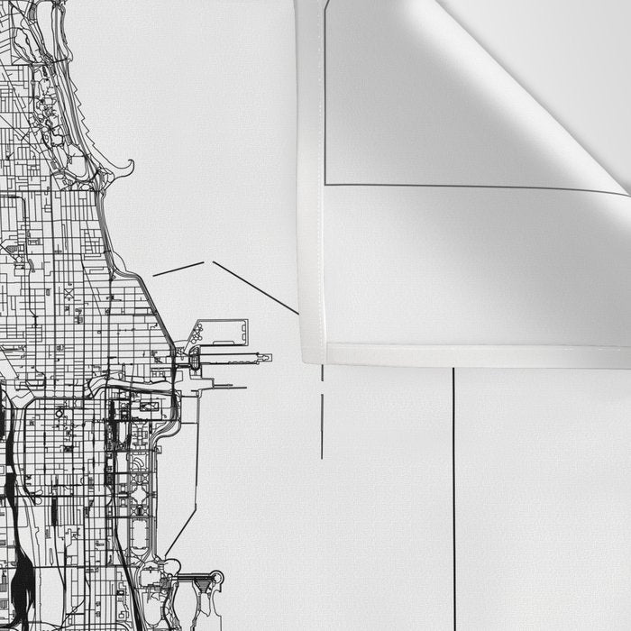 Chicago Map Wall Tapestry Gallery Image 3