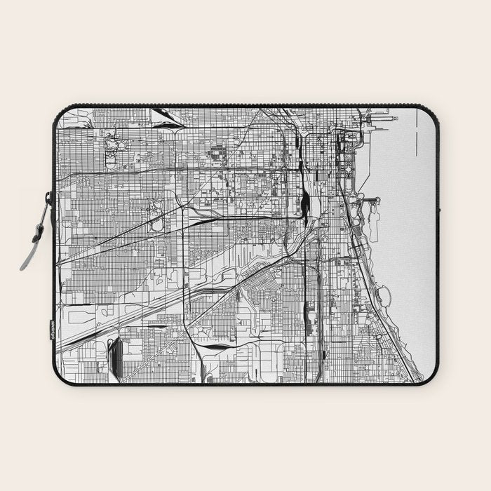 Chicago Map Laptop Sleeve Gallery Image 1