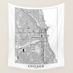 Chicago Map Wall Tapestry Gallery Image 4