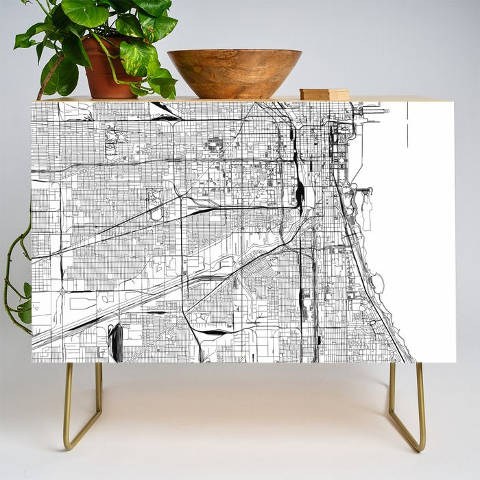 Chicago Map Credenza Gallery Image 1