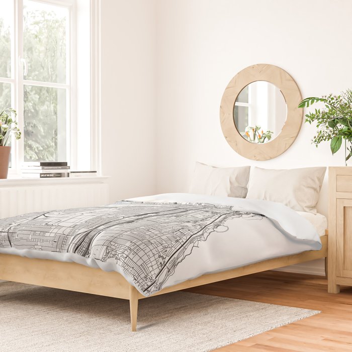 Chicago Map Duvet Cover Gallery Image 2