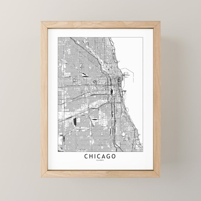 Chicago Map Mini Art Print Gallery Image 1