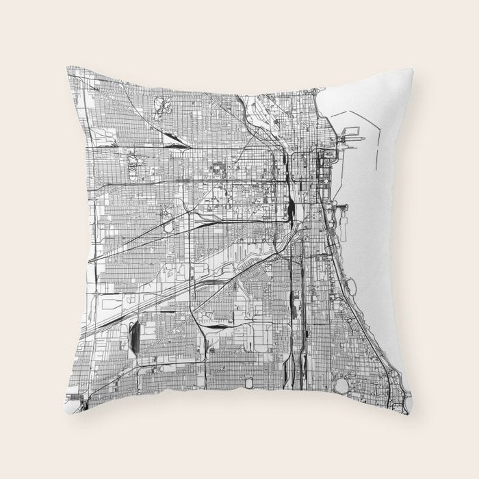 Chicago Map Throw Pillow Gallery Image 6