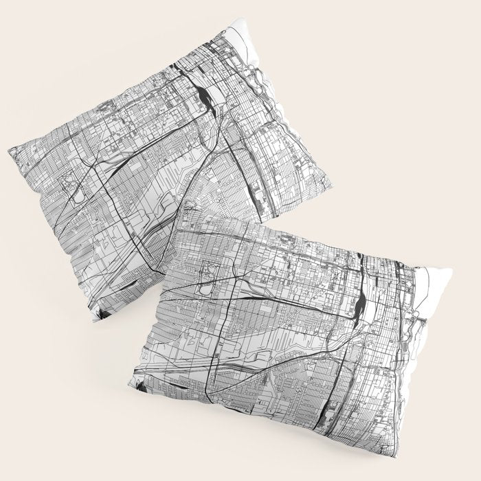 Chicago Map Pillow Sham Gallery Image 1