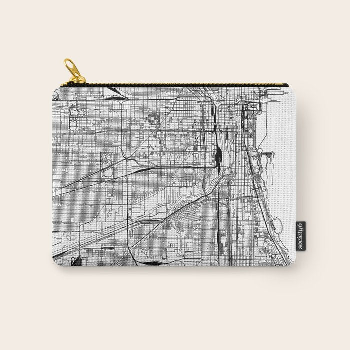 Chicago Map Carry All Pouch Gallery Image 1