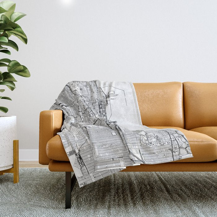 Chicago Map Throw Blanket Gallery Image 1