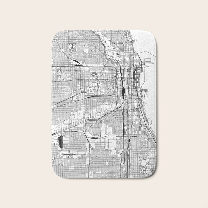 Chicago Map Bath Mat Gallery Image 1