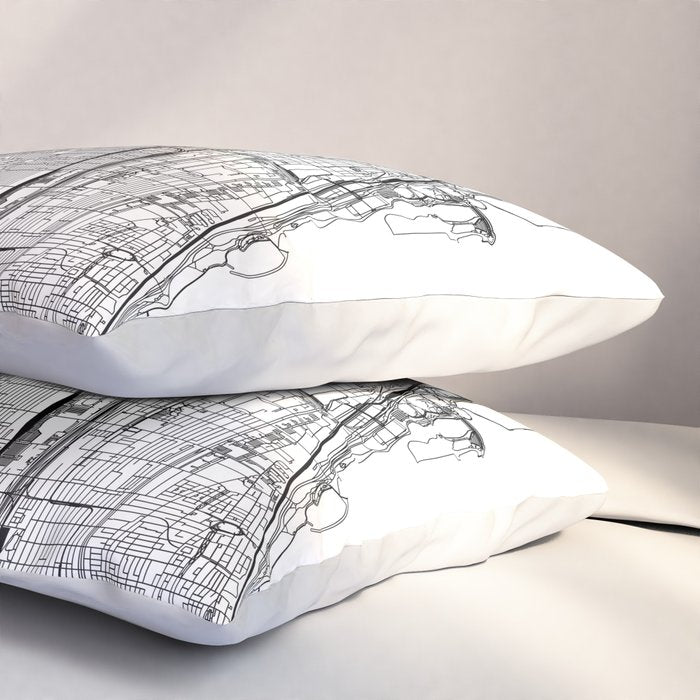 Chicago Map Pillow Sham Gallery Image 3