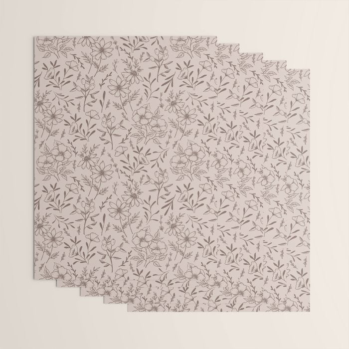 Pink Flower Pattern Wrapping Paper Gallery Image 3
