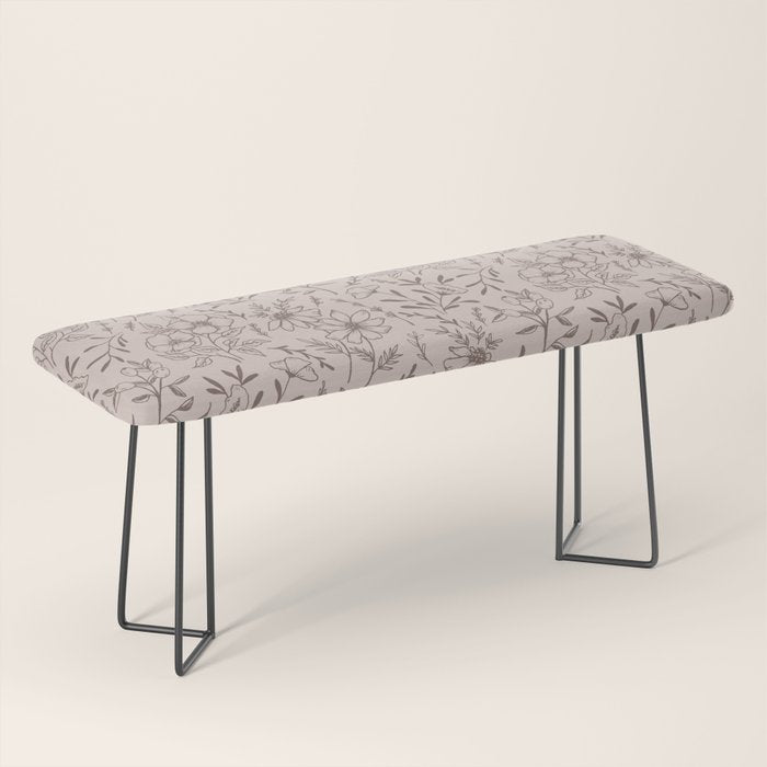 Pink Flower Pattern Bench Gallery Image 1