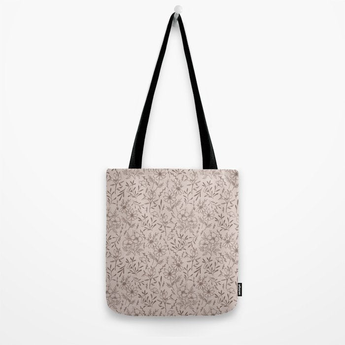 Pink Flower Pattern Tote Bag Gallery Image 2