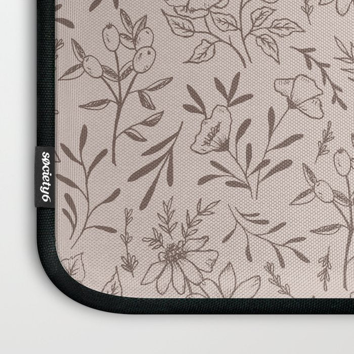 Pink Flower Pattern Laptop Sleeve Gallery Image 3