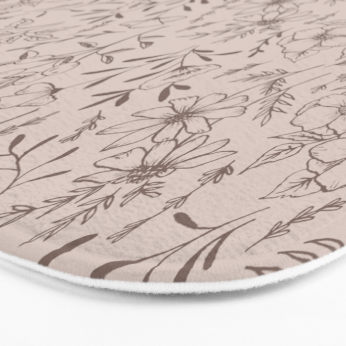 Pink Flower Pattern Bath Mat Gallery Image 3