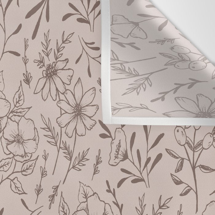 Pink Flower Pattern Wall Tapestry Gallery Image 3