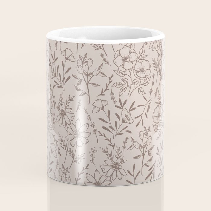Pink Flower Pattern Coffee Mug Gallery Image 4