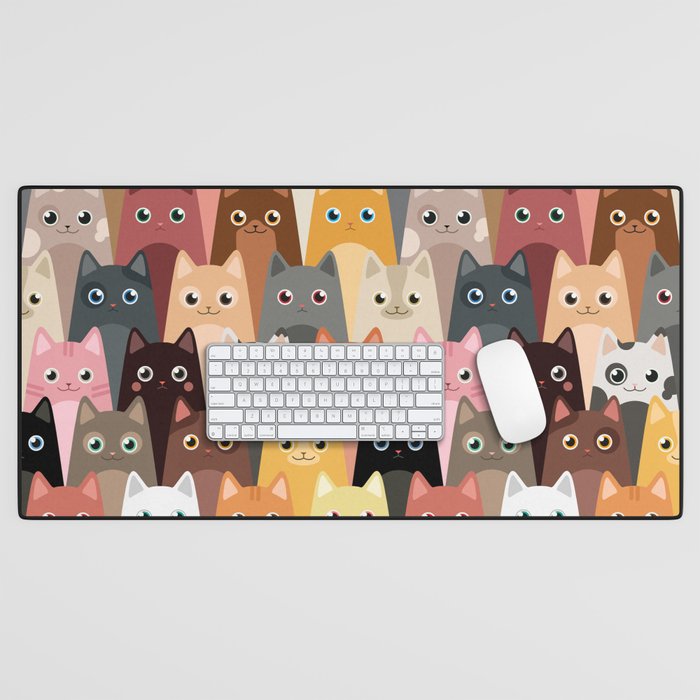 Cats Pattern Desk Mat Gallery Image 1