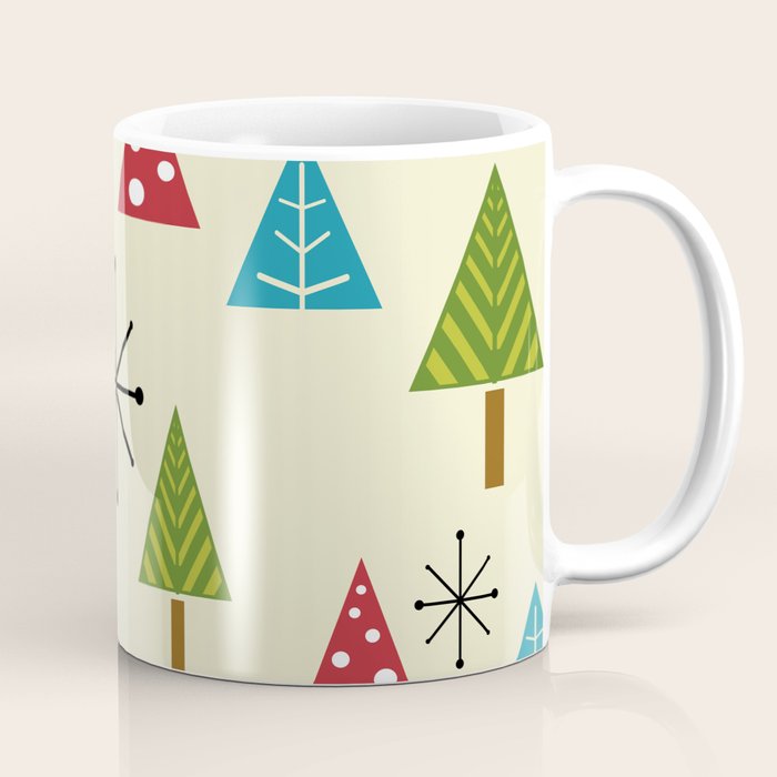 Mid Century Modern Christmas Trees Coffee Mug Gallery Image 1