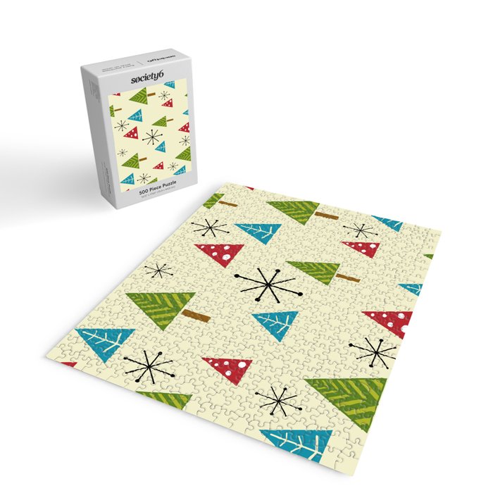 Mid Century Modern Christmas Trees Jigsaw Puzzle Gallery Image 2