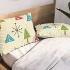 Mid Century Modern Christmas Trees Pillow Sham Gallery Image 2