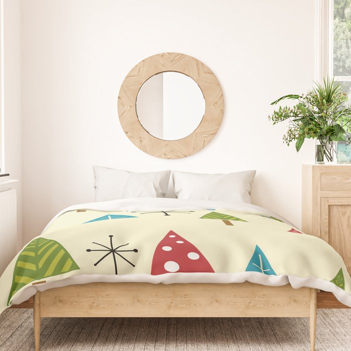 Mid Century Modern Christmas Trees Duvet Cover Gallery Image 3